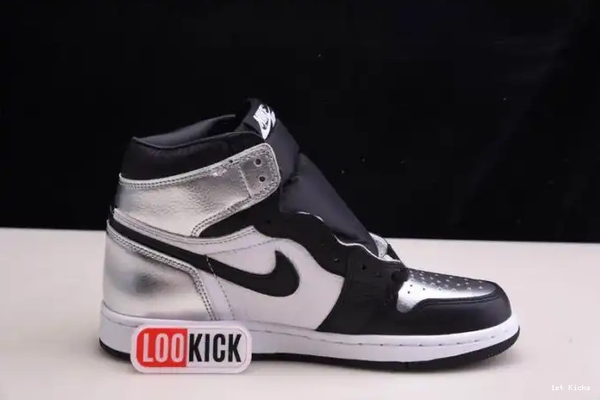1st Kicks SILVER CD0461-001 AIR OG TOE HIGH 1 JORDAN WMNS 0612